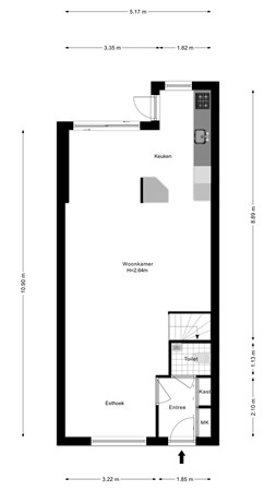 Floorplan - Söderblomstraat 290, 2131 GT Hoofddorp