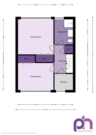 Floorplan - Hazelaarstraat 15, 3297 XE Puttershoek