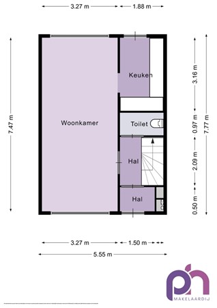 Floorplan - Maasstraat 138, 3313 GJ Dordrecht