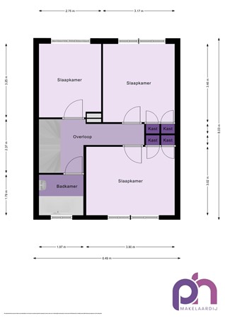 Floorplan - van Oldenbarneveldstraat 13, 3264 VB Nieuw-Beijerland