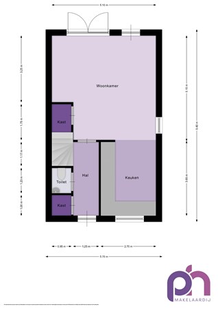 Floorplan - Wilhelminastraat 21B, 3297 CN Puttershoek