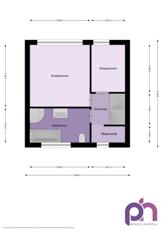 Floorplan - Boomgaardstraat 11, 3271 LC Mijnsheerenland