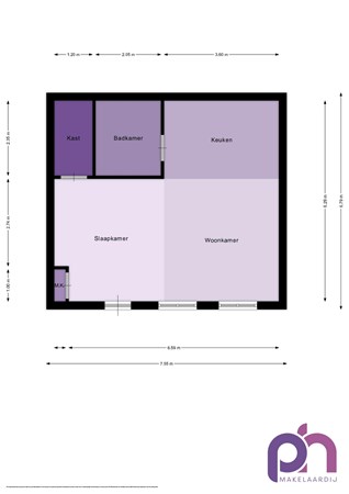 Floorplan - Prins Bernhardstraat 1C, 3262 SM Oud-Beijerland