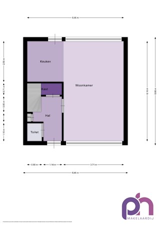 Floorplan - Julianastraat 81, 3291 BL Strijen