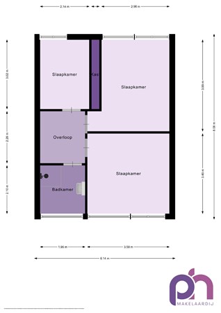 Floorplan - Bernhardstraat 9, 3264 XC Nieuw-Beijerland