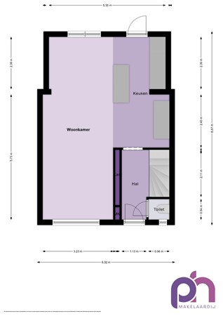 Floorplan - Van Vollenhovenstraat 5, 3265 BX Piershil