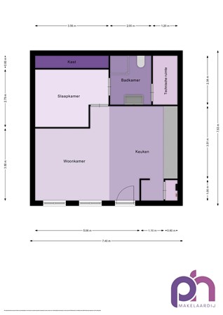 Floorplan - Prins Bernhardstraat 1D, 3262 SM Oud-Beijerland