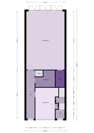 Floorplan - Kerkstraat 41, 3262 PG Oud-Beijerland