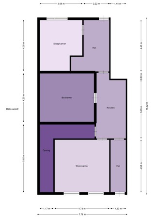 Floorplan - Kerkstraat 14, 3286 AK Klaaswaal
