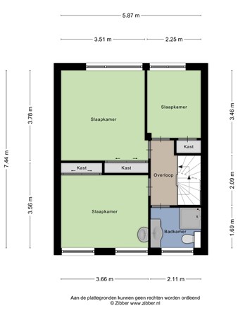 Plattegrond - Lignestraat 27, 4921 ET Made - 414259_2D_Eerste_Verdieping_Lignestraat_27_Made_02.jpg