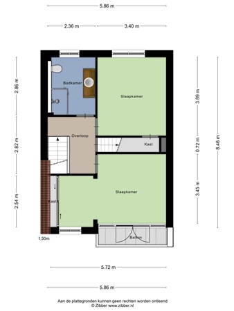 Plattegrond - Azelmastraat 13, 4761 AB Zevenbergen - 448921_2D_Eerste_Verdieping_Azelmastraat_13_Zevenbergen_02.jpg