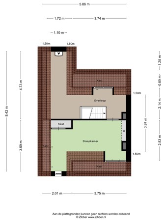 Plattegrond - Azelmastraat 13, 4761 AB Zevenbergen - 448921_2D_Tweede_verdieping_Azelmastraat_13_Zevenbergen_03.jpg