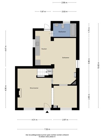 Plattegrond - De Heul 42, 4741 TT Hoeven - 469617_2D_Begane_Grond_De_Heul_42_Hoeven_01.jpg