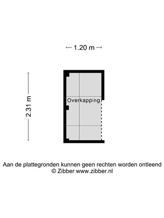 Plattegrond - Wilhelminaplein 8, 4782 AB Moerdijk - 469485_2D_Overkapping_Wilhelminaplein_8_Moerdijk_06.jpg