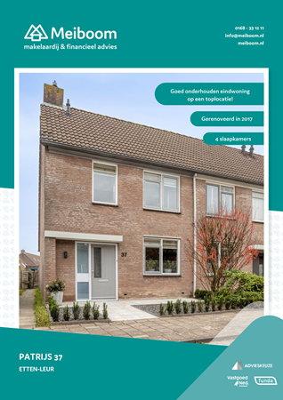 Brochure - Patrijs 37, 4872 PA ETTEN-LEUR (1) - Patrijs 37, 4872 PA Etten-Leur
