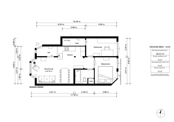 Boterdiepstraat 57H, 1079 SV Amsterdam - Boterdiepstraat 57-H - Amsterdam - Begane_grond.jpg