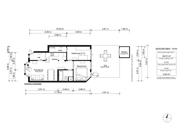 Boterdiepstraat 57H, 1079 SV Amsterdam - Boterdiepstraat 57-H - Amsterdam - Perceeltekening.jpg