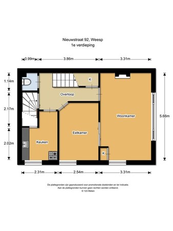 Floorplan - Nieuwstraat 92, 1381 XV Weesp