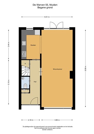 Floorplan - De Werven 55, 1398 CD Muiden