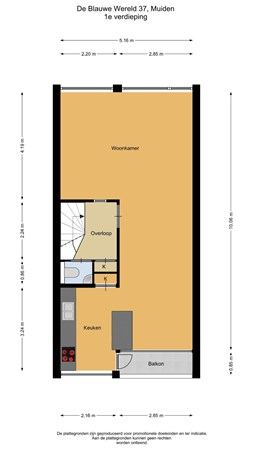 Floorplan - De Blauwe Wereld 37, 1398 EM Muiden