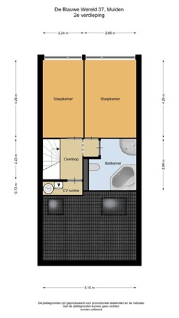 Floorplan - De Blauwe Wereld 37, 1398 EM Muiden