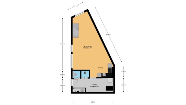 Floorplan - Kromme Elleboogsteeg 6, 1381 BV Weesp