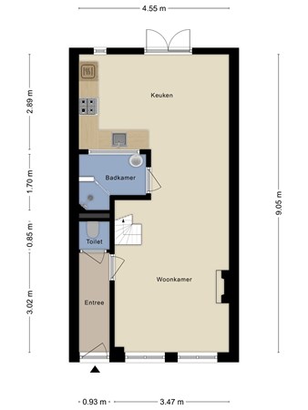 Floorplan - Baanstraat 32, 9717 GV Groningen