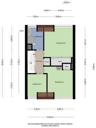 Floorplan - Koeriersterweg 3A, 9727 AA Groningen