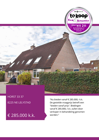 Brochure - brochure - Horst 33 37, 8225 NE Lelystad