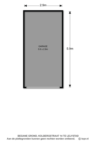 Floorplan - Kolbergstraat 14, 8232 RN Lelystad