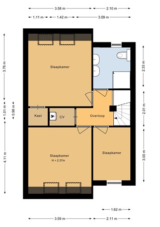 Floorplan - Tjalk 33 37, 8232 ME Lelystad