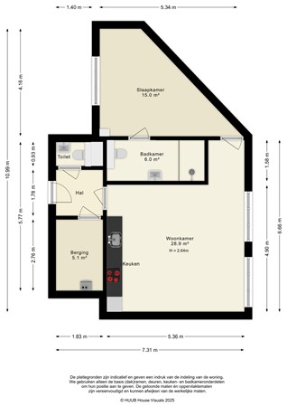 Floorplan - Schoonzicht 244, 8242 KH Lelystad