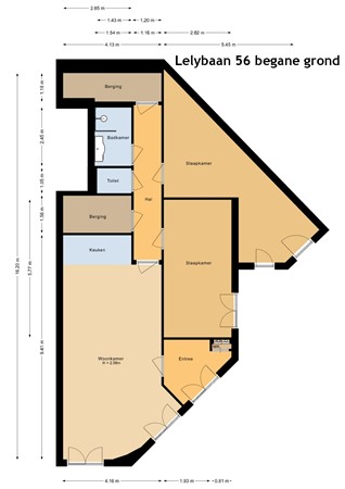 Floorplan - Lelybaan 56, 8242 KB Lelystad