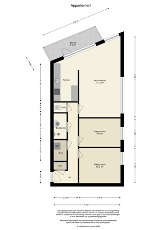 Floorplan - Gleditsiastraat 65, 1326 BC Almere