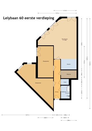 Floorplan - Lelybaan 56, 8242 KB Lelystad