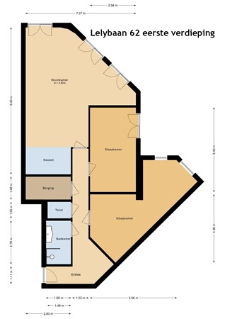 Floorplan - Lelybaan 56, 8242 KB Lelystad