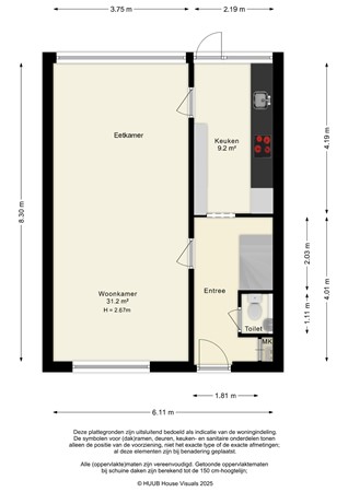Floorplan - Plantage 23, 8212 VB Lelystad