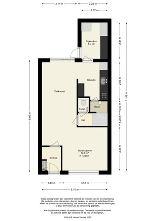 Floorplan - Horst 12 11, 8225 LC Lelystad