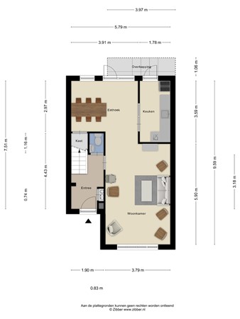 Floorplan - Tjalk 17 37, 8232 LX Lelystad