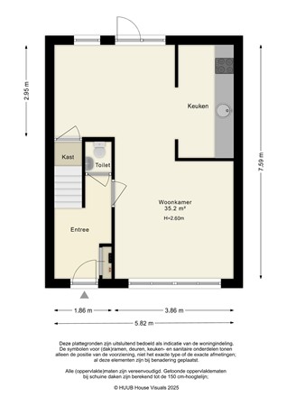 Floorplan - Tjalk 35 28, 8232 MR Lelystad