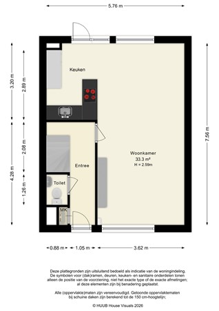 Floorplan - Horst 25 53, 8225 ML Lelystad
