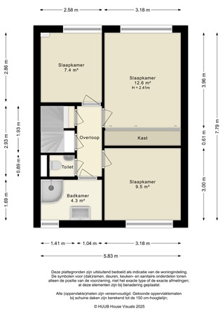 Floorplan - Wijngaard 45, 8212 CC Lelystad