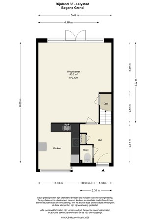Floorplan - Rijnland 38, 8245 CV Lelystad