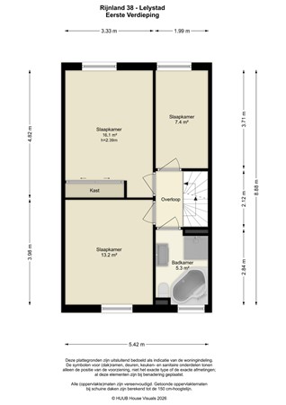 Floorplan - Rijnland 38, 8245 CV Lelystad