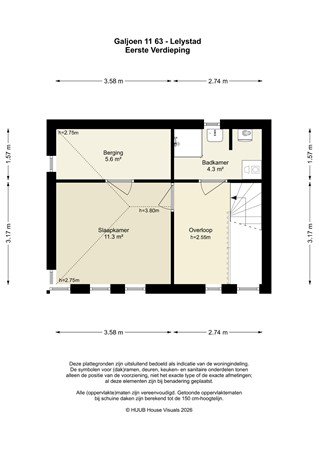 Floorplan - Galjoen 11 63, 8243 MK Lelystad