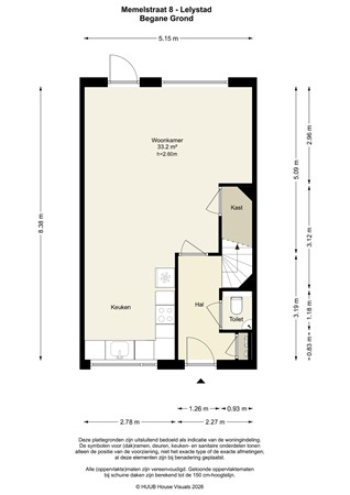 Floorplan - Memelstraat 8, 8232 RK Lelystad