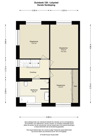 Floorplan - Duinbeek 128, 8226 TR Lelystad