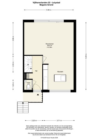 Floorplan - Vijfherenlanden 52, 8245 BB Lelystad
