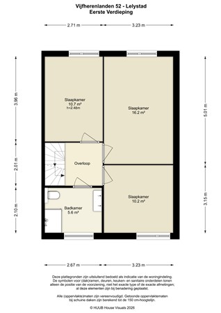 Floorplan - Vijfherenlanden 52, 8245 BB Lelystad