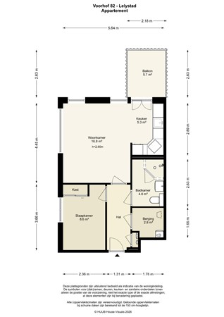 Floorplan - Voorhof 82, 8212 CP Lelystad